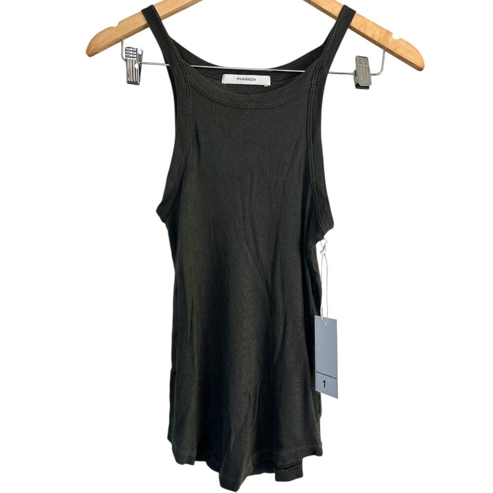 Pharaoh Collection Ribbed High Neck Tank Top Size 1/Small NWT